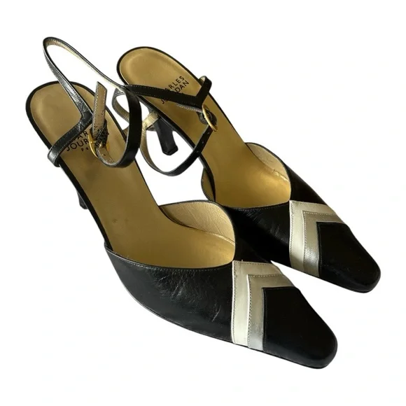 ✨ Charles Jourdan Black and White Women's Heels ✨ - Picture 2 of 10
